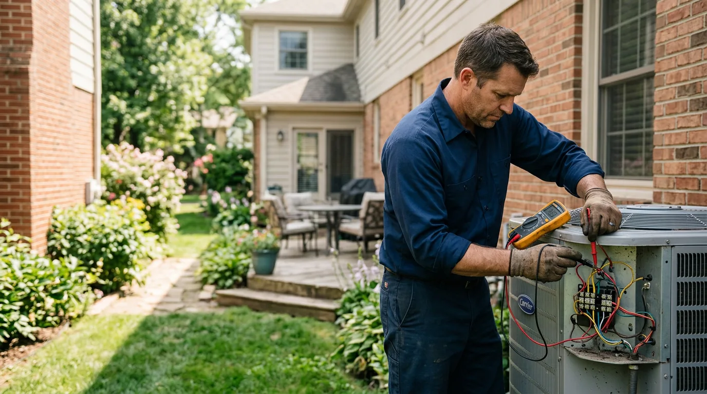 HVAC technician working near Bushton, KS